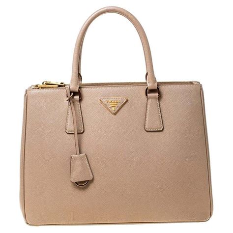 prada beige saffiano leather tote bag